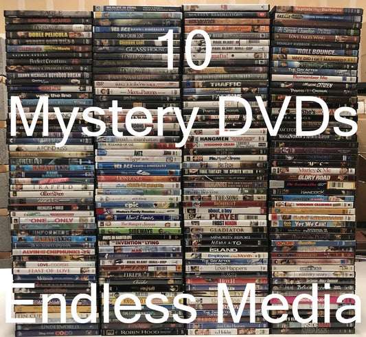 10 Random Mystery Video DVD Movie Tv Show Film Bundle Lot Box Grab Bag - Endless Media