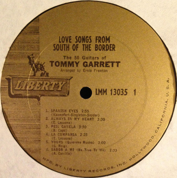 The 50 Guitars Of Tommy Garrett - Love Songs From South Of The Border (LP) (VG) - Endless Media