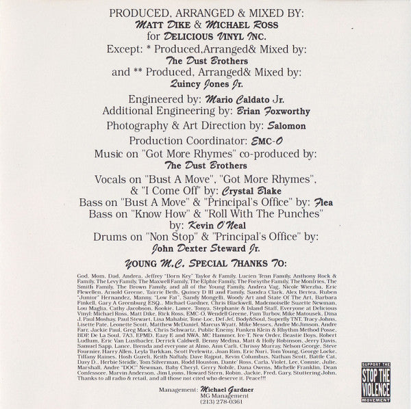 Young MC : Stone Cold Rhymin' (CD, Album, SRC)