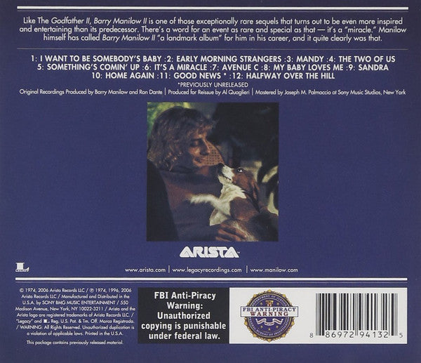 Barry Manilow : Barry Manilow II (CD, Album, RE, RM)