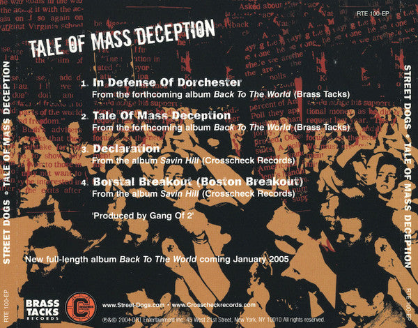 Street Dogs : Tale Of Mass Deception (CD, EP)