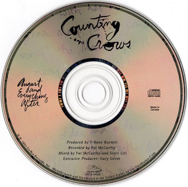 Counting Crows : August And Everything After (CD, Album, Club, RE, Col)