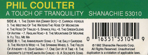 Phil Coulter : A Touch Of Tranquility (Cass, Album)