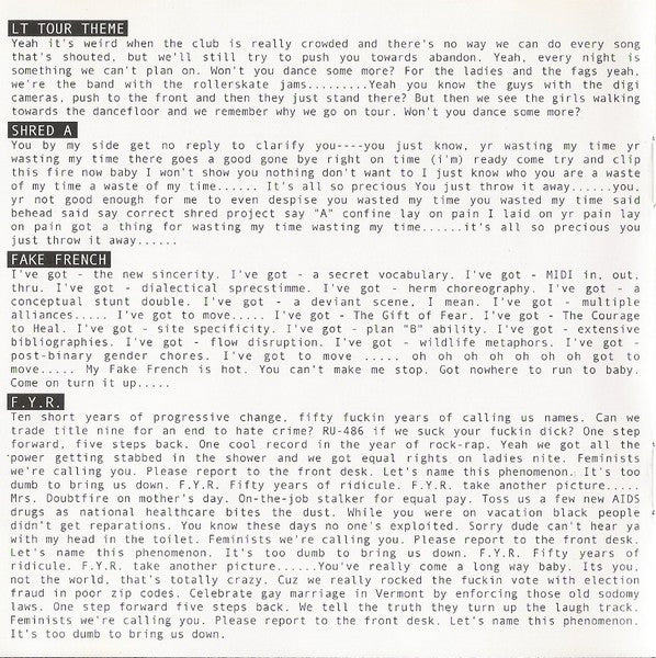 Le Tigre : Feminist Sweepstakes (CD, Album)