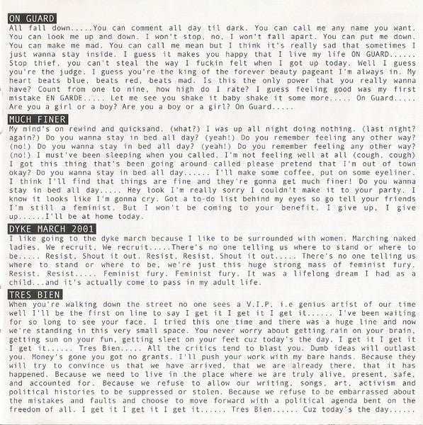 Le Tigre : Feminist Sweepstakes (CD, Album)