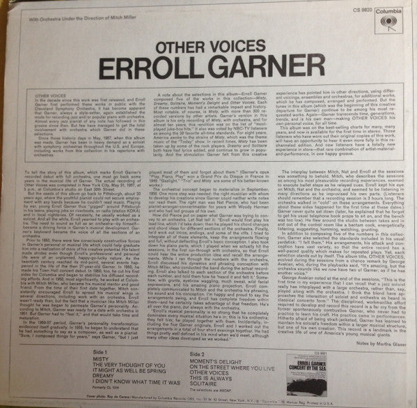 Erroll Garner : Other Voices (LP, Album, RE, Pit)