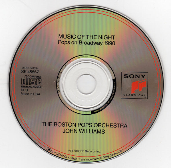 Boston Pops Orchestra, John Williams (4) : Music Of The Night (Pops On Broadway 1990) (CD, Album)