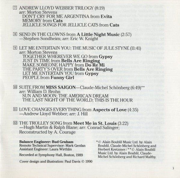Boston Pops Orchestra, John Williams (4) : Music Of The Night (Pops On Broadway 1990) (CD, Album)
