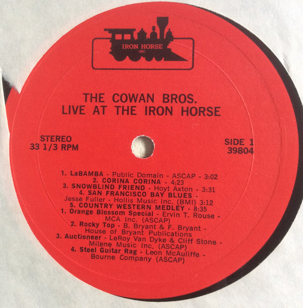 The Cowan Brothers : Live At The Iron Horse (LP, Album)