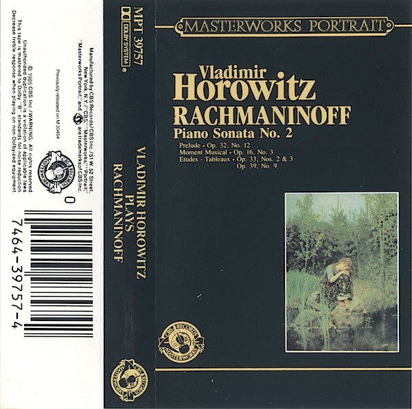 Vladimir Horowitz - Sergei Rachmaninoff : Piano Sonata No. 2  - Prelude Op. 32 - Moment Musical Op. 16 - Etudes - Tableaux (Cass, Album, RE)
