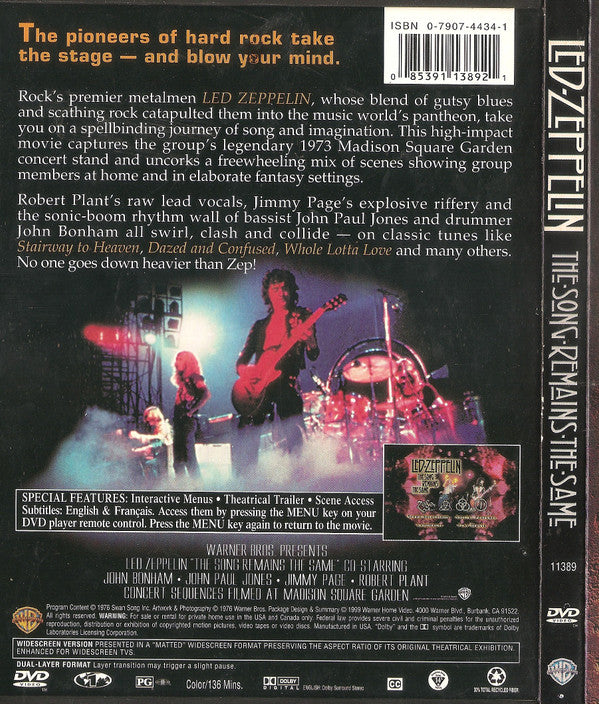 Led Zeppelin : The Song Remains The Same (DVD-V, RE, NTSC, Dol)