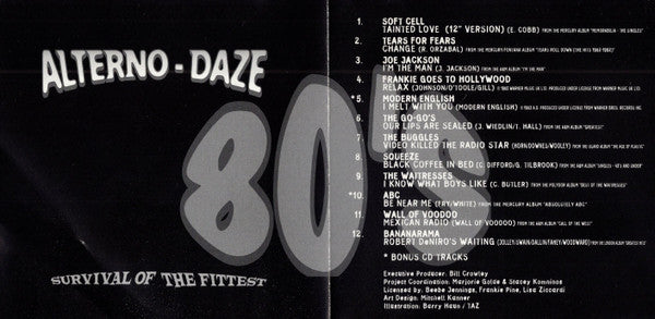 Various : Alterno-Daze: Survival Of The Fittest - 80's (CD, Comp)