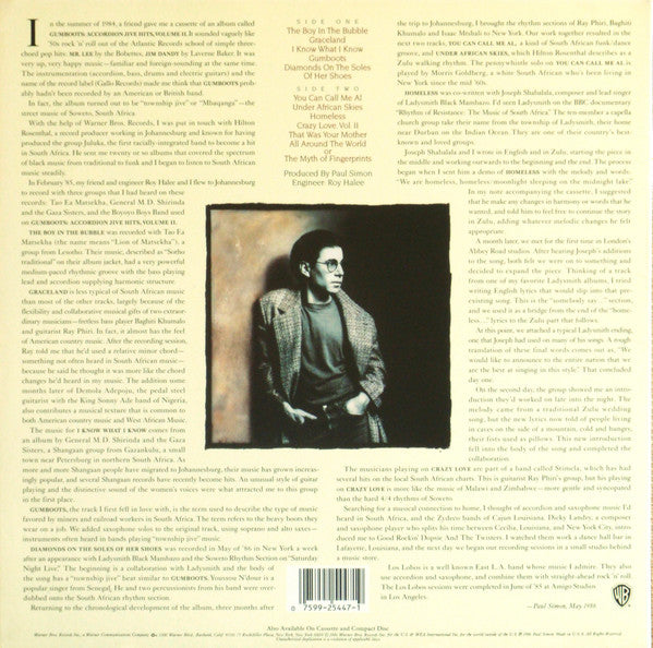 Paul Simon : Graceland (LP, Album, All)