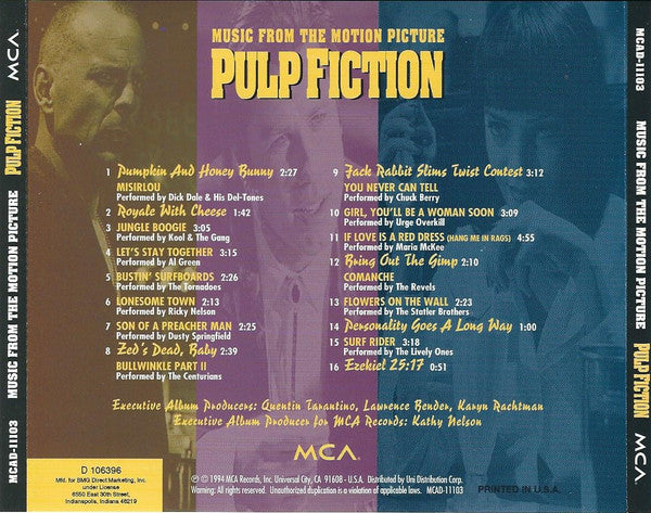 Various : Pulp Fiction (Music From The Motion Picture) (CD, Album, Comp, Club)