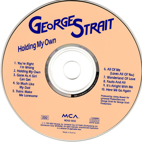 George Strait : Holding My Own (CD, Album)