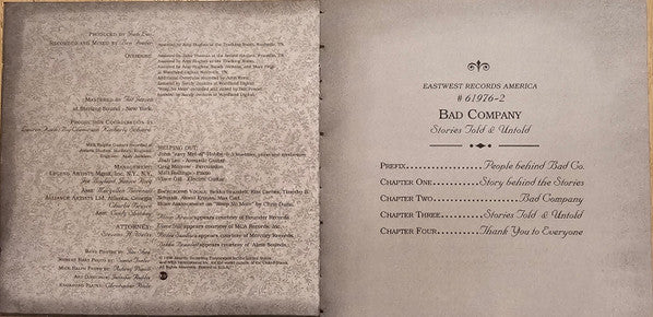 Bad Company (3) : Stories Told & Untold (CD, Album, Promo)