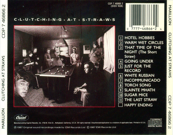 Marillion : Clutching At Straws (CD, Album)