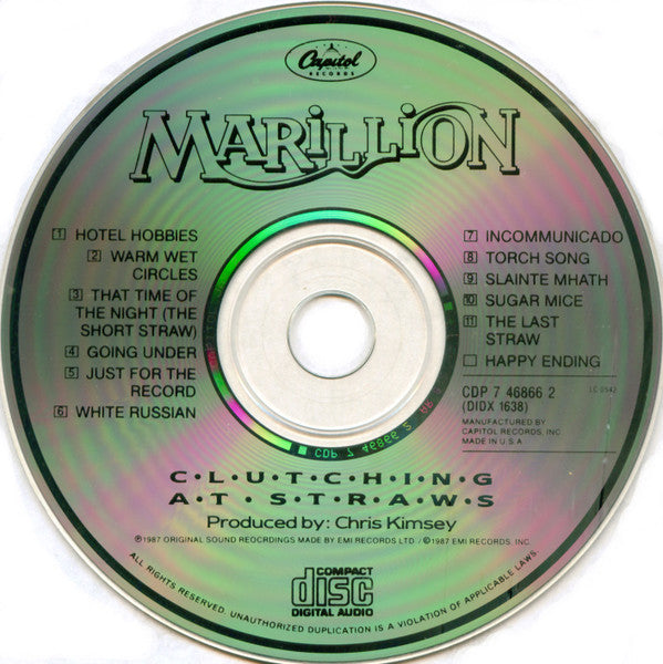 Marillion : Clutching At Straws (CD, Album)