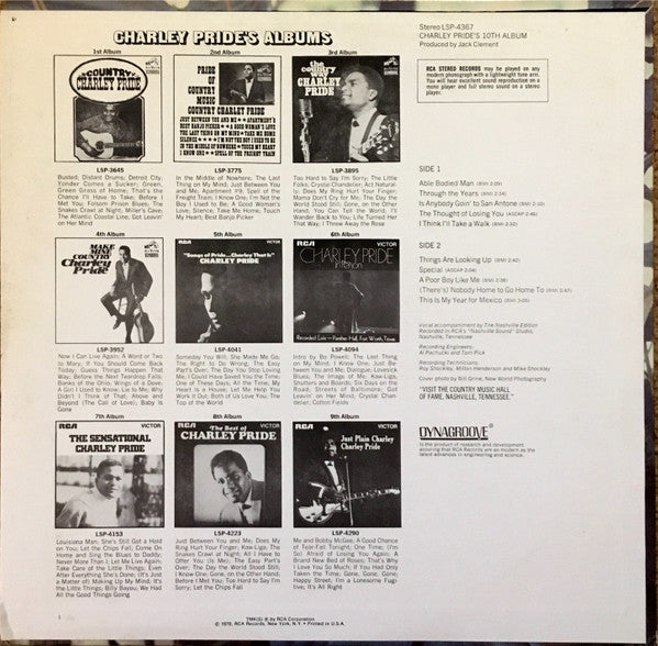 Charley Pride : Charley Pride's 10th Album (LP, Album)