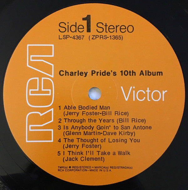 Charley Pride : Charley Pride's 10th Album (LP, Album)