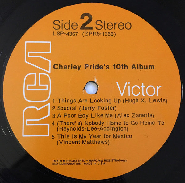 Charley Pride : Charley Pride's 10th Album (LP, Album)