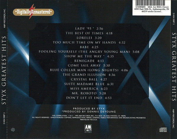 Styx : Greatest Hits (CD, Comp, Club, RM, RP)