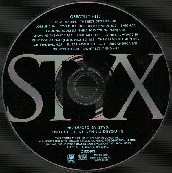Styx : Greatest Hits (CD, Comp, Club, RM, RP)
