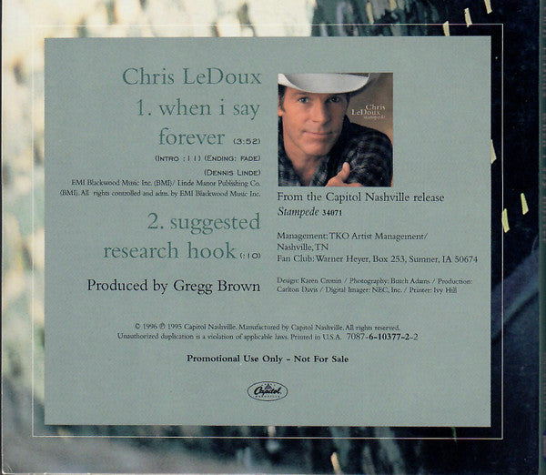 Chris LeDoux : When I Say Forever (CD, Single, Promo)