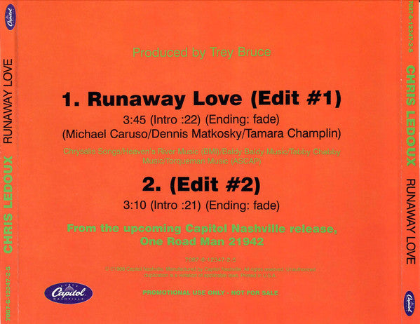 Chris LeDoux : Runaway Love (CD, Single, Promo)