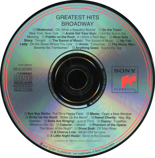 Various - Greatest Hits Broadway (CD) (NM or M-) - Endless Media