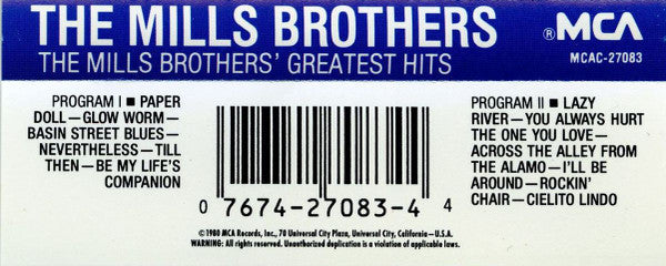 The Mills Brothers : Great Hits (Cass, Album)