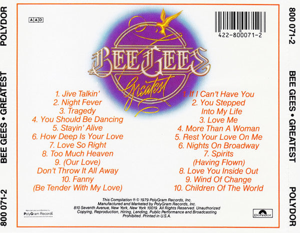 Bee Gees : Greatest (2xCD, Comp, RE, Dou)