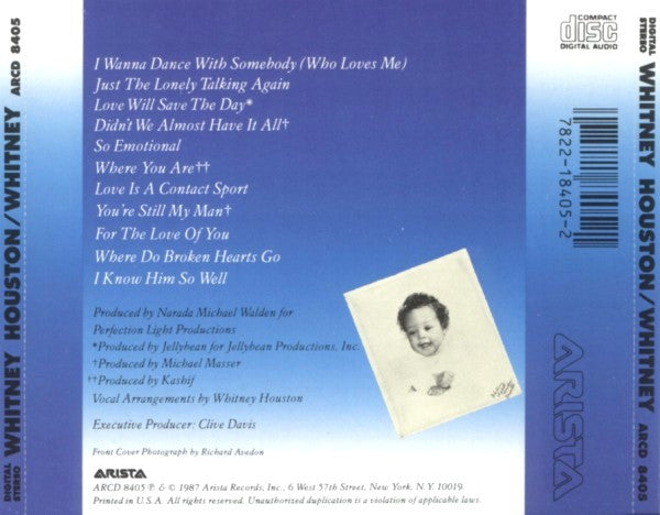 Whitney Houston : Whitney (CD, Album, RP, DMI)