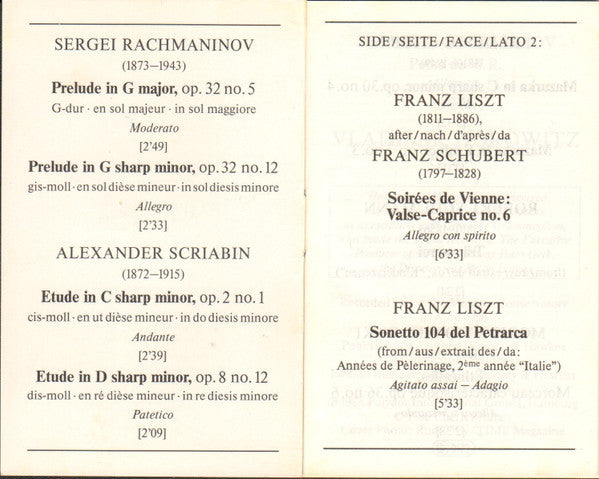 Vladimir Horowitz : Horowitz In Moscow (Cass, Album)