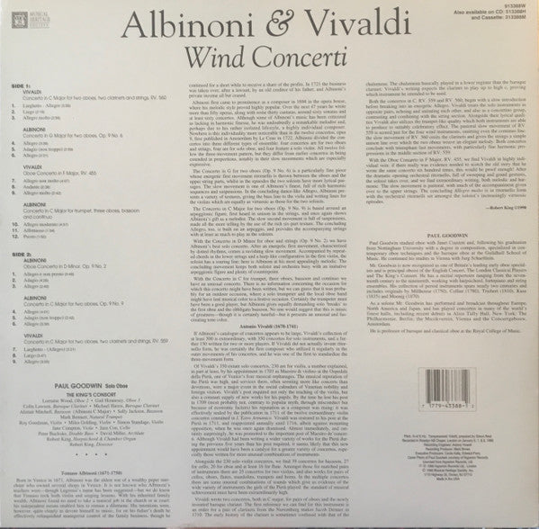 Paul Goodwin (2) : Albinoni & Vivaldi Wind Concerti (LP)