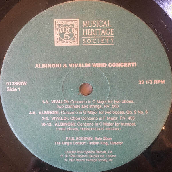 Paul Goodwin (2) : Albinoni & Vivaldi Wind Concerti (LP)