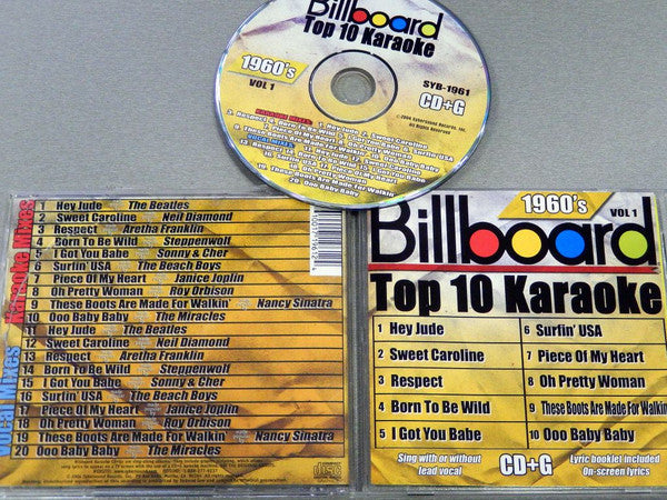 Unknown Artist : Billboard Top 10 Karaoke 1960's Vol. 1 (CD+G, Album)