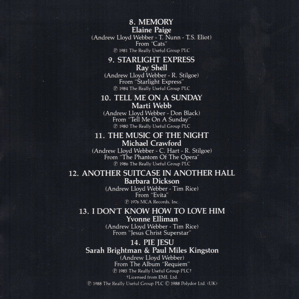 Andrew Lloyd Webber : The Premiere Collection The Best Of Andrew Lloyd Webber (The Original Recordings) (CD, Comp)
