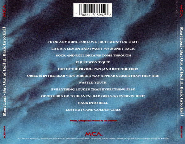 Meat Loaf : Bat Out Of Hell II: Back Into Hell... (CD, Album, JVC)