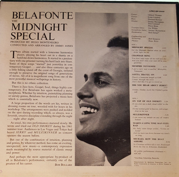 Harry Belafonte : The Midnight Special (LP, Album, Mono, Lam)