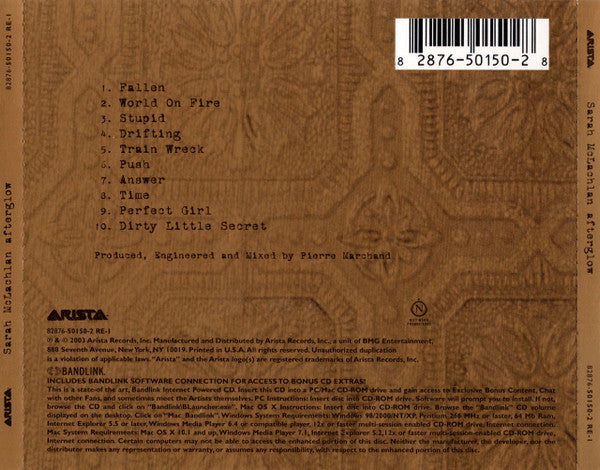 Sarah McLachlan : Afterglow (CD, Album, Enh, Cin)