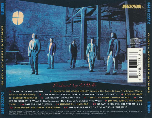Glad (3) : Acapella Hymns (CD, Album)