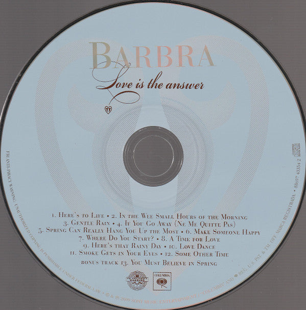Barbra Streisand : Love is the Answer (CD, Album)