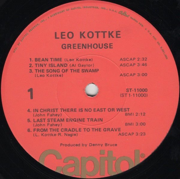 Leo Kottke : Greenhouse (LP, Album, RP, Los)