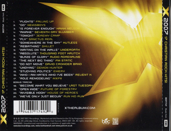 Various : X 2007: 17 Christian Rock Hits! (CD, Comp)