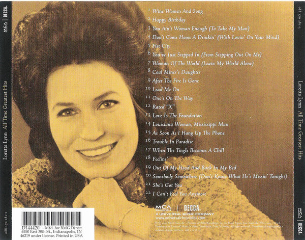Loretta Lynn : All Time Greatest Hits (CD, Comp, Club, RM)