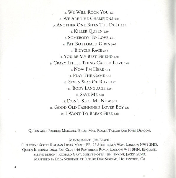 Queen : Greatest Hits (CD, Comp, RP, UML)