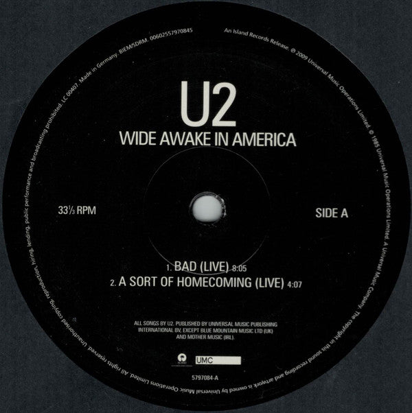 U2 : Wide Awake In America (12", EP, RE, RM, 180)