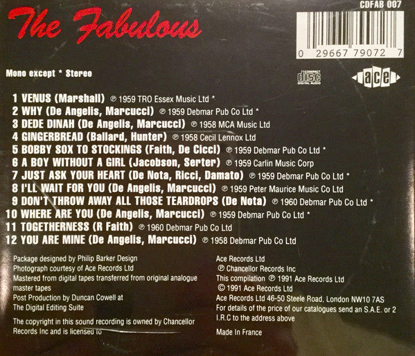 Frankie Avalon : The Fabulous Frankie Avalon (CD, Comp)