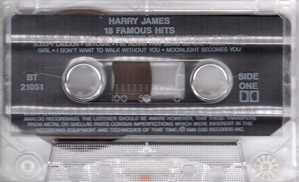 Harry James And His Orchestra : 18 Famous Hits (Cass, Comp, Dol)